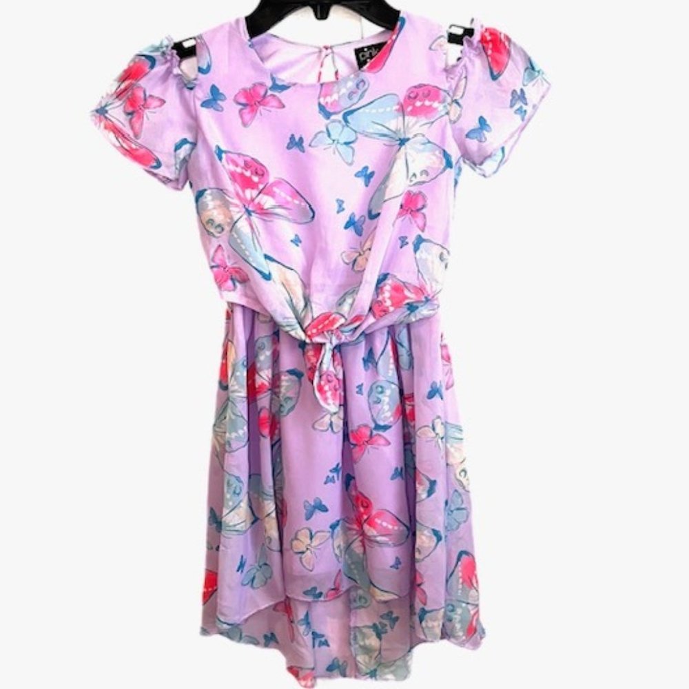Pink & Violet Spring/Easter Butterfly Dress Lavender Pink and Blue Size 6/6X